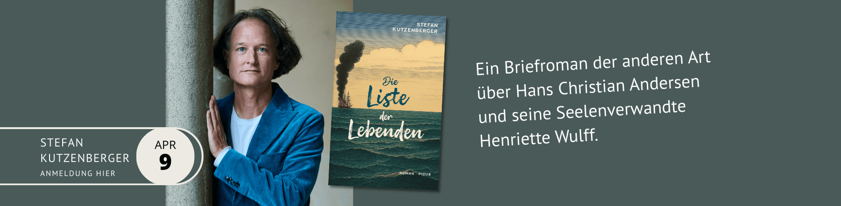 Ankündigung Lesung mit Stefan Kutzenberger mit Link zur Anmeldung